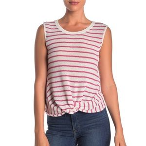 SPLENDID Striped Twist Hem Tank NWT S